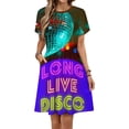 thumbnail image 1 of Long Live Disco Women's Dress Short Sleeve Summer Sundress Summer Women Clothes, 1 of 7