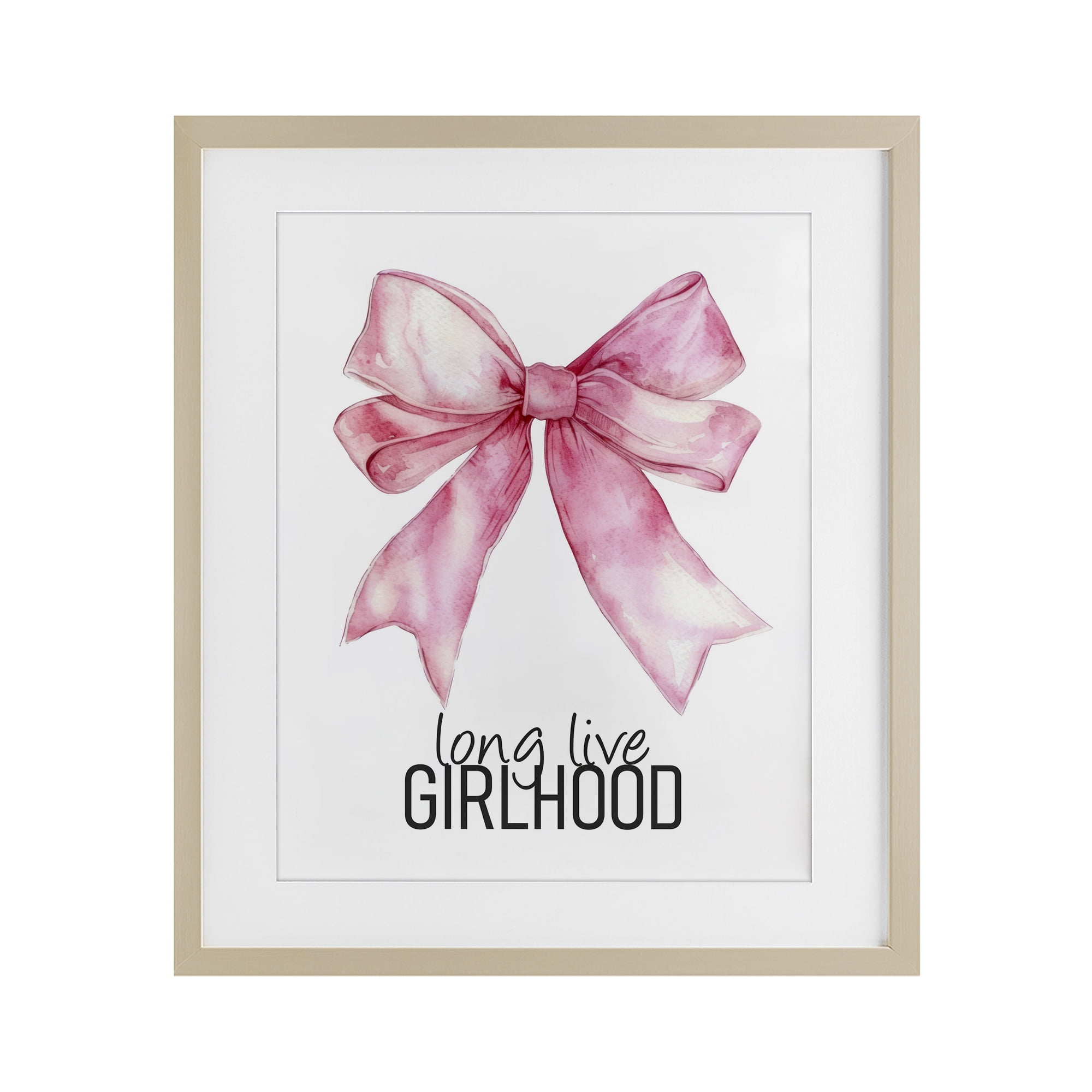 Long Live Girlhood Birch Framed Print Under Glass, design by Kim Allen