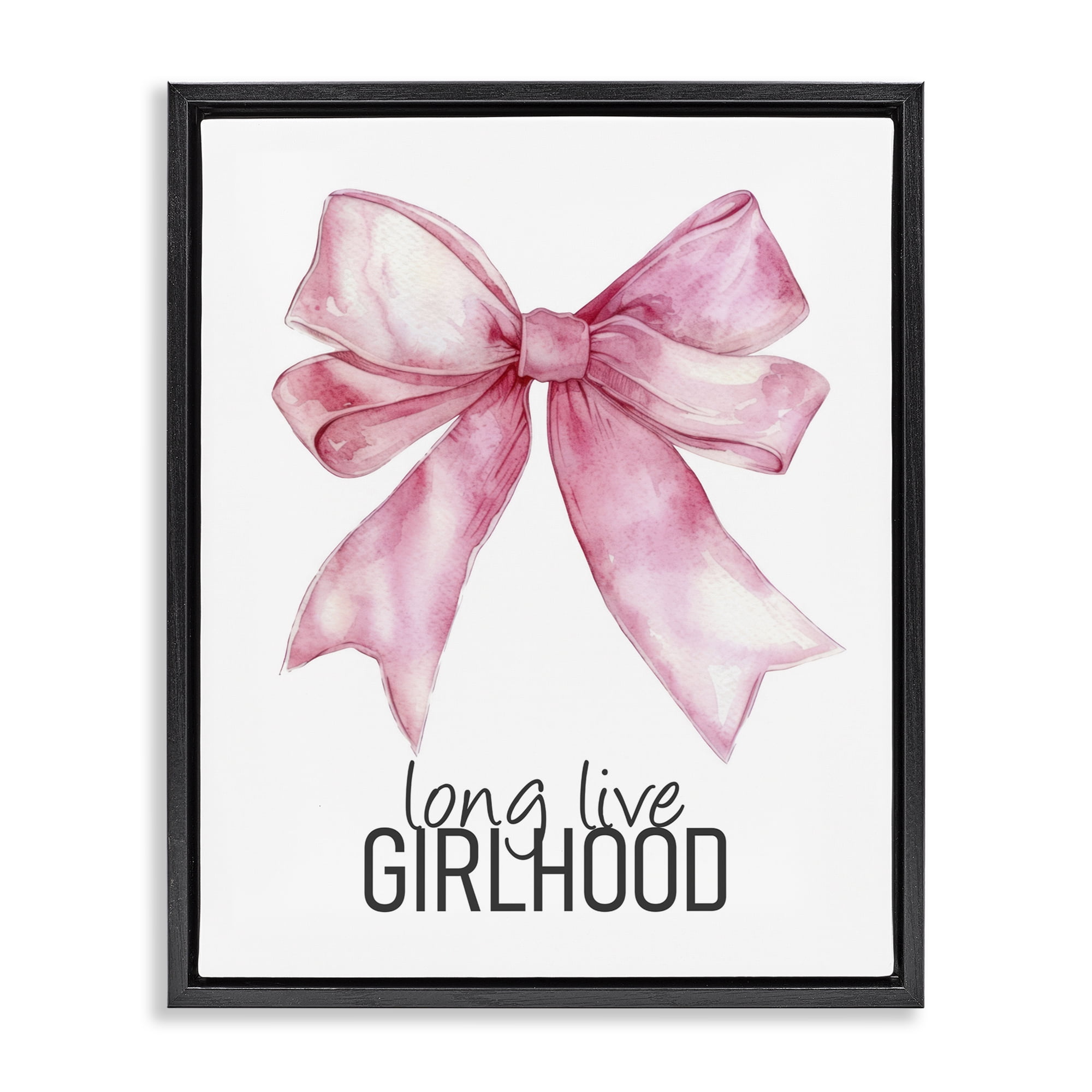 Long Live Girlhood Black Framed Floater Canvas Wall Art, design by Kim Allen