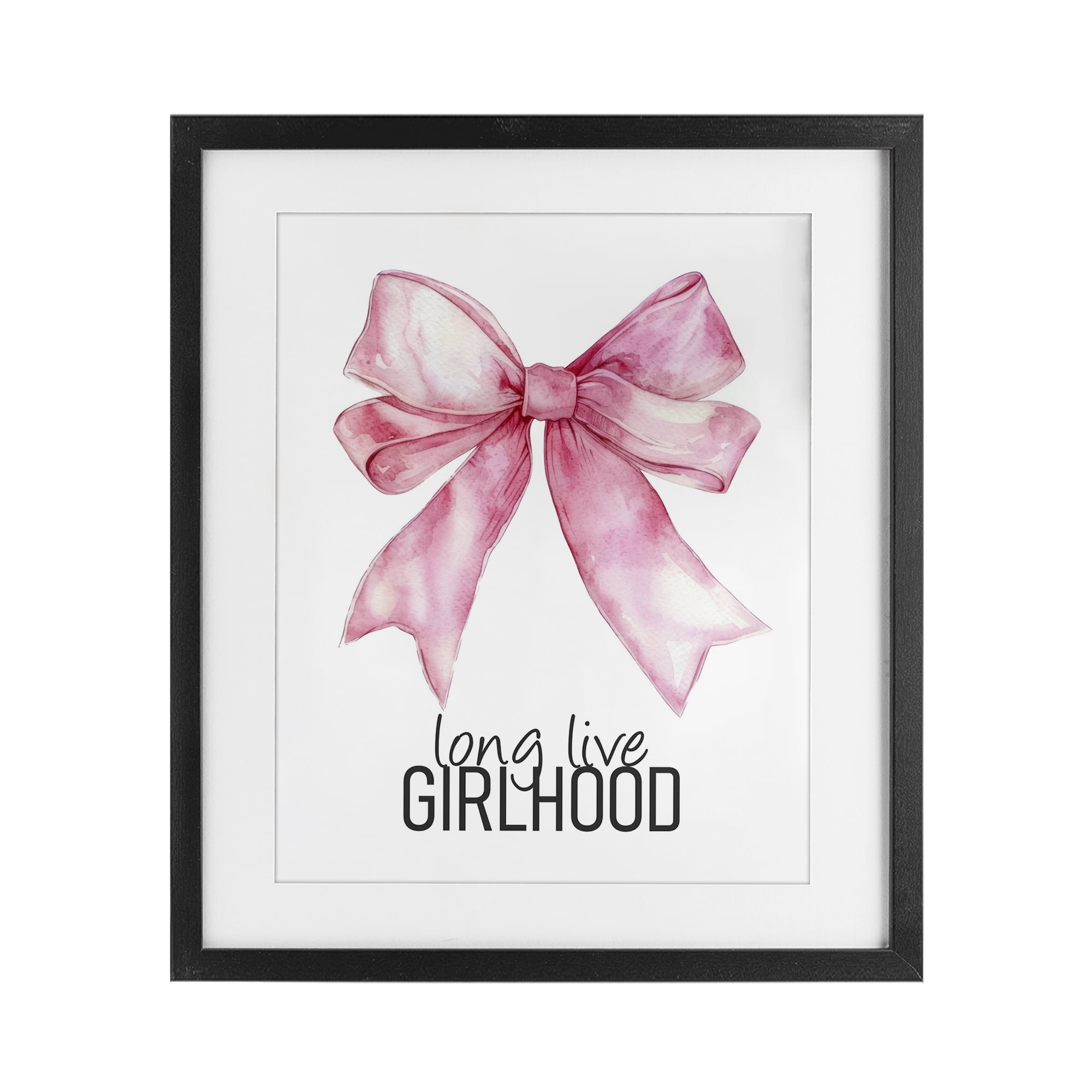 Long Live Girlhood Black Framed Print Under Glass, design by Kim Allen