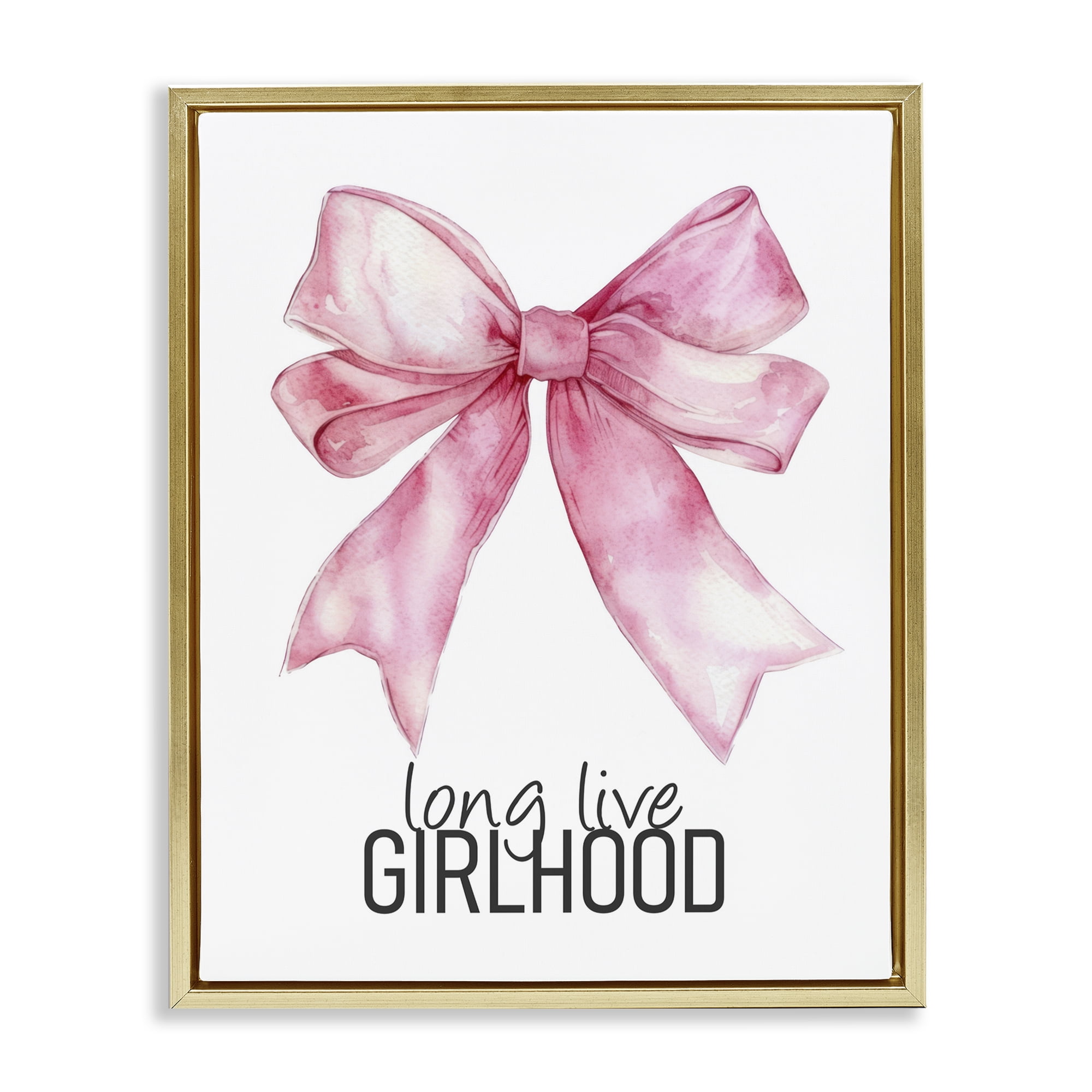 Long Live Girlhood Gold Framed Floater Canvas Wall Art, design by Kim Allen