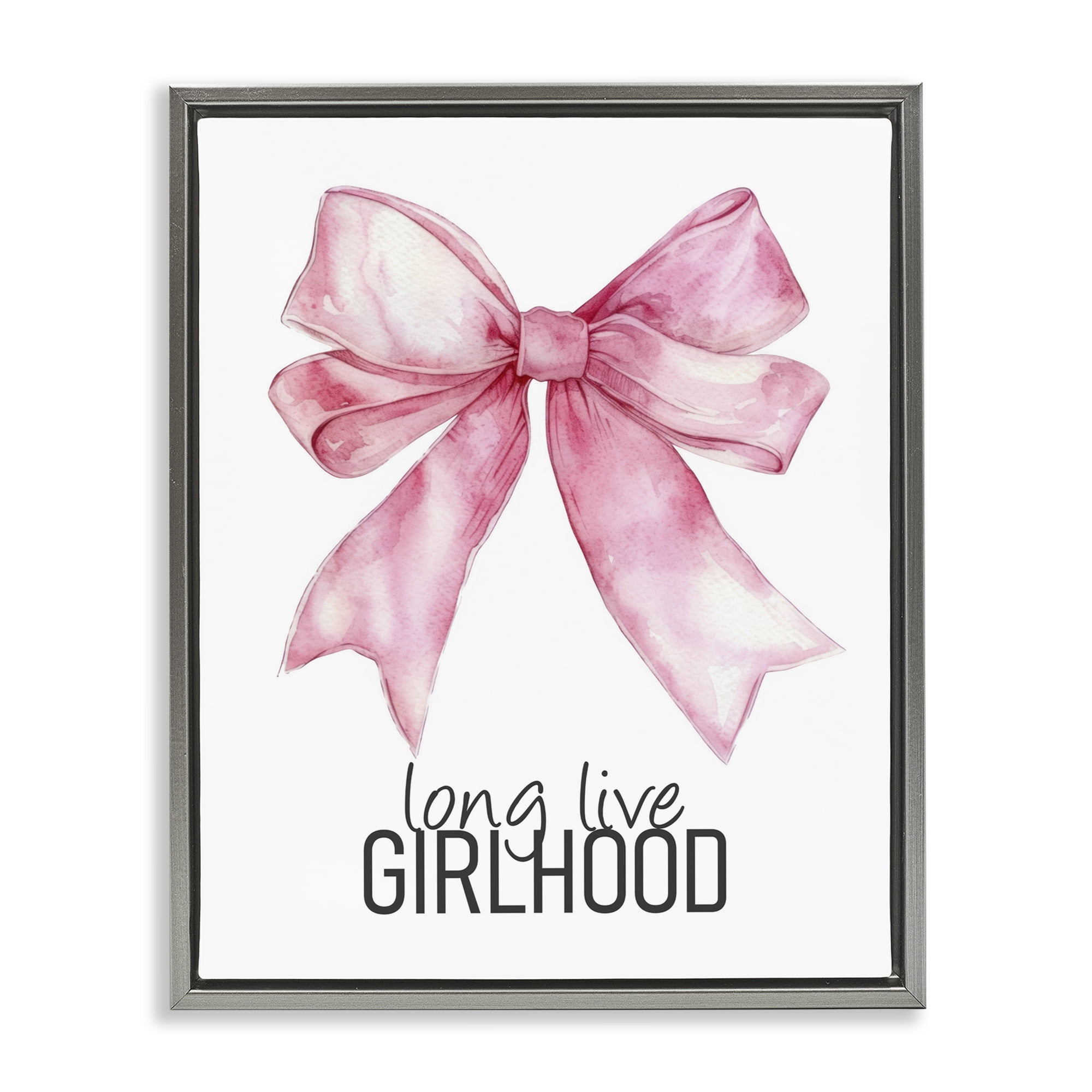 Long Live Girlhood Gray Framed Floater Canvas Wall Art, design by Kim Allen