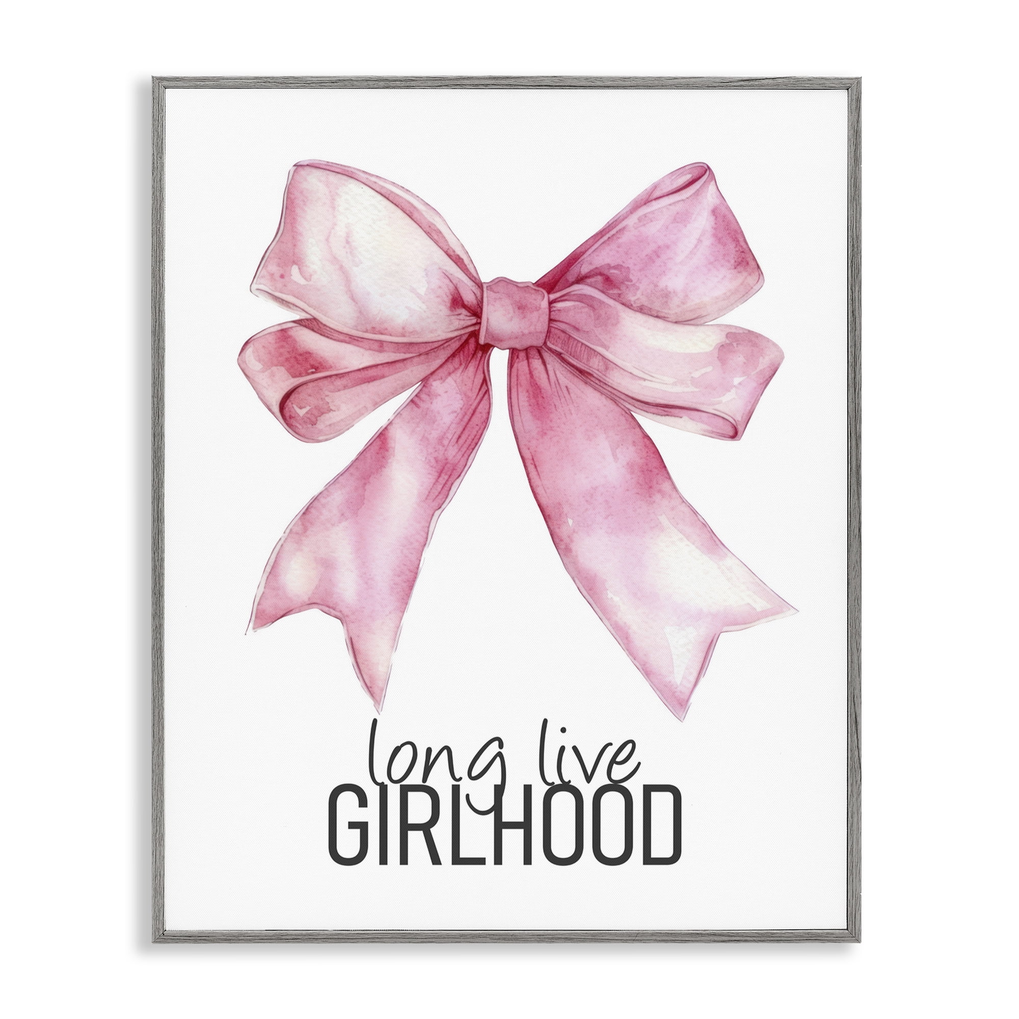 Long Live Girlhood Gray Framed Giclee Art, design by Kim Allen