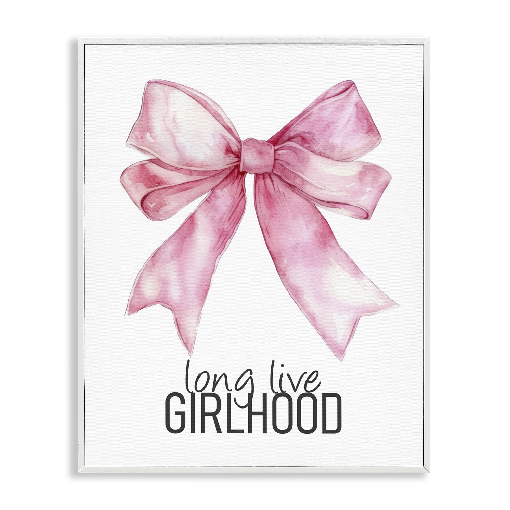 Long Live Girlhood White Framed Giclee Art, design by Kim Allen