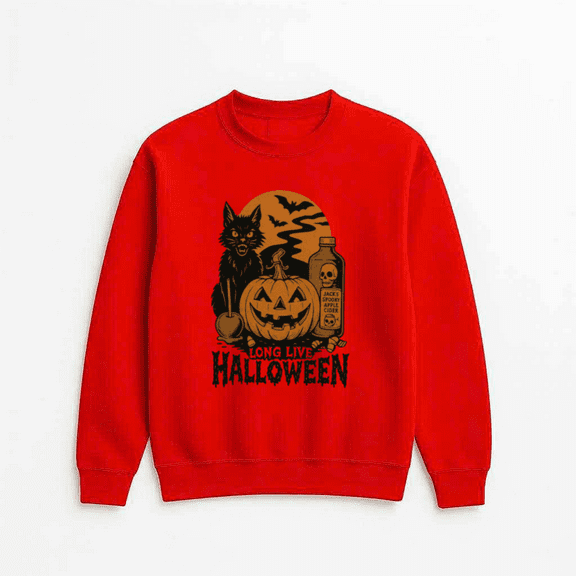 Long Live Halloween Spooky Retro Ghost Pumpkin Creepy Night Graphic Sweatshirt, for men & women, up to size 5XL