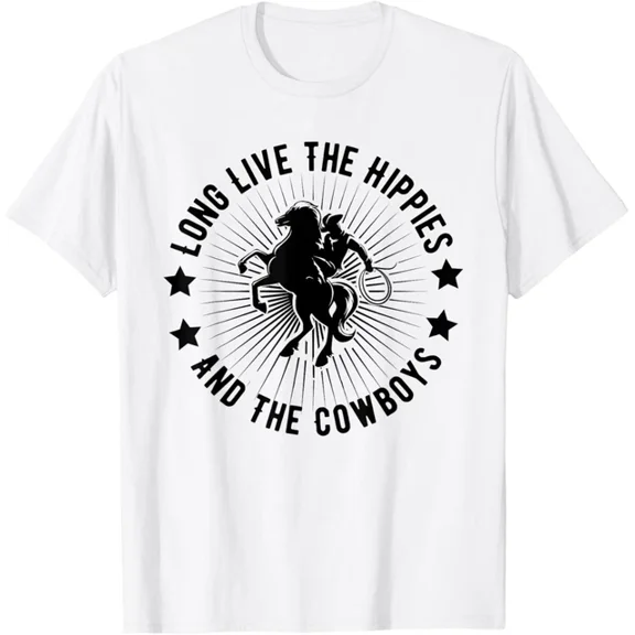 Long Live The Hippies The Cowboys,Vintage Country Western T-Shirt Unisex S-5XL Hot Trending Shirt, Vintage Birthday Gift