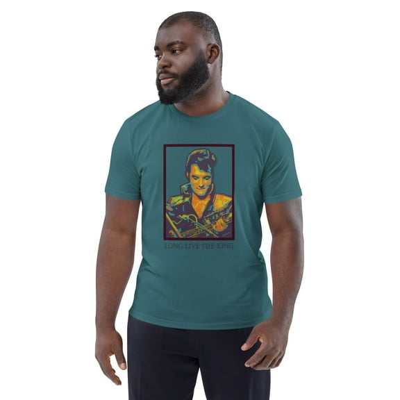 Long Live The King Elvis Abstract by T. Donovan Unisex Organic Cotton T-Shirt