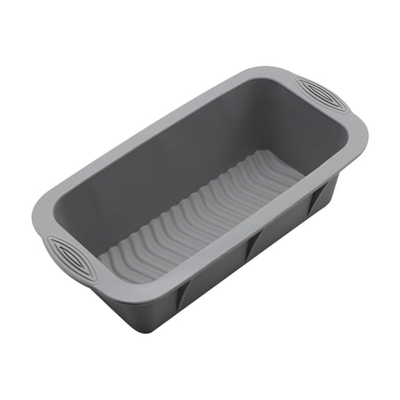 Long Loaf Pan, 10x5 Inch Rectangle Bread Loaf Pan Set of 2, Nonstick Bread Pans Silicone Toast Pan Cake Pan Loaf Baking Pans Bakeware for Oven Baking Gray