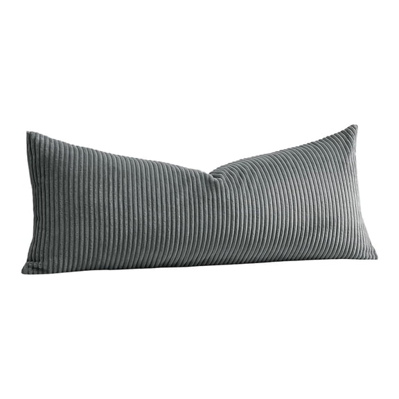 Long Lumbar Plush Striped Throw Pillow, Decorative Long Rectangle Cushion for Living Room Couch Sofa Bed,20x54 Inch(Includes Pillowcase and Pillow Insert)