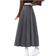 thumbnail image 1 of Long Maxi Skirt for Women High Waist Boho Western Skirts Festival Outfits Clothing with Pockets Gray S, 1 of 6