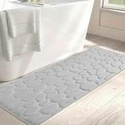 Long Memory Foam Bath Mat,47" x 20" Inch Long Runner Bathroom Mat Extra Soft Absorbent Bathroom Rugs Extra-Long Bath Mat Non Slip Bath Rug Runner for Shower Bat