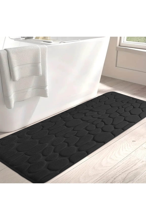 Long Memory Foam Bath Mat,47" x 20" Inch Long Runner Bathroom Mat Extra Soft Absorbent Bathroom Rugs Extra-Long Bath Mat Non Slip Bath Rug Runner for Shower Bathroom Floors