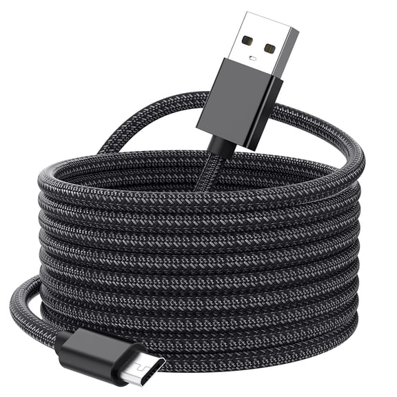 Long Micro USB Cable Android Charger 20ft Compatible with PS4 Charger Cable - High Speed 2.0 USB A Male to Micro USB Nylon Braided Cable for Android Phone