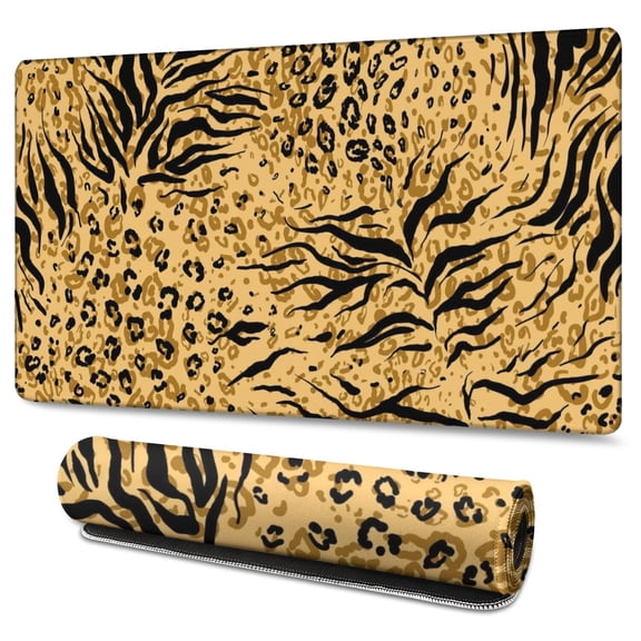 Long Mouse Pads for Desk,Animal Print Pattern Desk Mats on Top Of Desks, Desk Mouse Pad Extra Large with 3mm Non-Slip Base and Stitched Edge for Gaming,Office,Work,Home 47.3"x23.6"