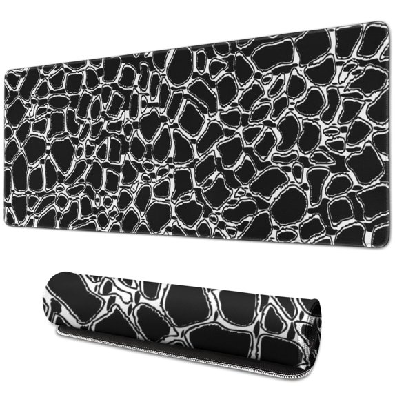 Long Mouse Pads for Desk,Animal Skin Pattern Desk Mats on Top Of Desks, Desk Mouse Pad Extra Large with 3mm Non-Slip Base and Stitched Edge for Gaming,Office,Work,Home 31.5"x11.8"