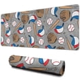 thumbnail image 1 of Long Mouse Pads for Desk,Baseball Items Pattern Desk Mats on Top Of Desks, Desk Mouse Pad Extra Large with 3mm Non-Slip Base and Stitched Edge for Gaming,Office,Work,Home 31.5"x11.8", 1 of 6