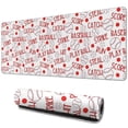 thumbnail image 1 of Long Mouse Pads for Desk,Baseball Word Pattern Desk Mats on Top Of Desks, Desk Mouse Pad Extra Large with 3mm Non-Slip Base and Stitched Edge for Gaming,Office,Work,Home 31.5"x11.8", 1 of 6