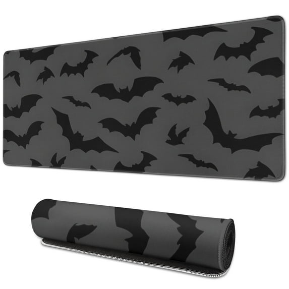 Long Mouse Pads for Desk,Bat Silhouette Halloween Pattern Desk Mats on Top Of Desks, Desk Mouse Pad Extra Large with 3mm Non-Slip Base and Stitched Edge for Gaming,Office,Work,Home 31.5"x11.8"
