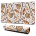 thumbnail image 1 of Long Mouse Pads for Desk,Beige Baseball Items Pattern Desk Mats on Top Of Desks, Desk Mouse Pad Extra Large with 3mm Non-Slip Base and Stitched Edge for Gaming,Office,Work,Home 47.3"x23.6", 1 of 6