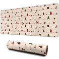 thumbnail image 1 of Long Mouse Pads for Desk,Beige Christmas Decoration Pattern Desk Mats on Top Of Desks, Desk Mouse Pad Extra Large with 3mm Non-Slip Base and Stitched Edge for Gaming,Office,Work,Home 31.5x11.8in, 1 of 5
