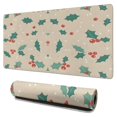 thumbnail image 1 of Long Mouse Pads for Desk,Beige Christmas Holly Pattern Desk Mats on Top Of Desks, Desk Mouse Pad Extra Large with 3mm Non-Slip Base and Stitched Edge for Gaming,Office,Work,Home 31.5x15.7in, 1 of 5