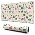 thumbnail image 1 of Long Mouse Pads for Desk,Beige Christmas Santa Pattern Desk Mats on Top Of Desks, Desk Mouse Pad Extra Large with 3mm Non-Slip Base and Stitched Edge for Gaming,Office,Work,Home 31.5x15.7in, 1 of 5