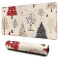 thumbnail image 1 of Long Mouse Pads for Desk,Beige Christmas Tree Pattern Desk Mats on Top Of Desks, Desk Mouse Pad Extra Large with 3mm Non-Slip Base and Stitched Edge for Gaming,Office,Work,Home 31.5x15.7in, 1 of 5