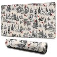 thumbnail image 1 of Long Mouse Pads for Desk,Beige Christmas Winter Scene Pattern Desk Mats on Top Of Desks, Desk Mouse Pad Extra Large with 3mm Non-Slip Base and Stitched Edge for Gaming,Office,Work,Home 47.3x23.6in, 1 of 5