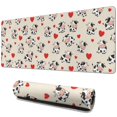 thumbnail image 1 of Long Mouse Pads for Desk,Beige Cow Heart Pattern Desk Mats on Top Of Desks, Desk Mouse Pad Extra Large with 3mm Non-Slip Base and Stitched Edge for Gaming,Office,Work,Home 31.5"x11.8", 1 of 6