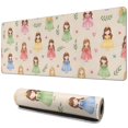 thumbnail image 1 of Long Mouse Pads for Desk,Beige Princess Dress Pattern Desk Mats on Top Of Desks, Desk Mouse Pad Extra Large with 3mm Non-Slip Base and Stitched Edge for Gaming,Office,Work,Home 31.5"x11.8", 1 of 6