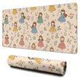 thumbnail image 1 of Long Mouse Pads for Desk,Beige Princess Leaf Pattern Desk Mats on Top Of Desks, Desk Mouse Pad Extra Large with 3mm Non-Slip Base and Stitched Edge for Gaming,Office,Work,Home 31.5"x15.7", 1 of 6
