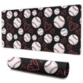 thumbnail image 1 of Long Mouse Pads for Desk,Black Baseballs and Hearts Pattern Desk Mats on Top Of Desks, Desk Mouse Pad Extra Large with 3mm Non-Slip Base and Stitched Edge for Gaming,Office,Work,Home 35.4"x15.7", 1 of 6