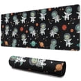 thumbnail image 1 of Long Mouse Pads for Desk,Black Cartoon Astronaut Dinosaurs Planets Desk Mats on Top Of Desks, Desk Mouse Pad Extra Large with 3mm Non-Slip Base and Stitched Edge for Gaming,Work,Home 31.5"x11.8", 1 of 5