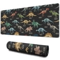 thumbnail image 1 of Long Mouse Pads for Desk,Black Cartoon Dinosaurs Infos Pattern Desk Mats on Top Of Desks, Desk Mouse Pad Extra Large with 3mm Non-Slip Base and Stitched Edge for Gaming,Office,Work,Home 31.5"x11.8", 1 of 6