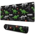 thumbnail image 1 of Long Mouse Pads for Desk,Black Cartoon Dinosaurs Rawr Pattern Desk Mats on Top Of Desks, Desk Mouse Pad Extra Large with 3mm Non-Slip Base and Stitched Edge for Gaming,Office,Work,Home 31.5"x11.8", 1 of 6