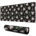 thumbnail image 1 of Long Mouse Pads for Desk,Black Cartoon Unicorn Flower Leaf Desk Mats on Top Of Desks, Desk Mouse Pad Extra Large with 3mm Non-Slip Base and Stitched Edge for Gaming,Work,Home 31.5"x11.8", 1 of 5