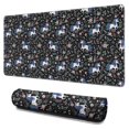thumbnail image 1 of Long Mouse Pads for Desk,Black Cartoon Unicorn Flower Pattern Desk Mats on Top Of Desks, Desk Mouse Pad Extra Large with 3mm Non-Slip Base and Stitched Edge for Gaming,Office,Work,Home 31.5"x15.7", 1 of 6