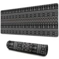 thumbnail image 1 of Long Mouse Pads for Desk,Black Christmas Folk Pattern Desk Mats on Top Of Desks, Desk Mouse Pad Extra Large with 3mm Non-Slip Base and Stitched Edge for Gaming,Office,Work,Home 31.5x11.8in, 1 of 5