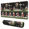 thumbnail image 1 of Long Mouse Pads for Desk,Black Christmas Santa Pattern Desk Mats on Top Of Desks, Desk Mouse Pad Extra Large with 3mm Non-Slip Base and Stitched Edge for Gaming,Office,Work,Home 31.5x15.7in, 1 of 5