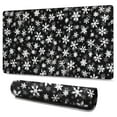 thumbnail image 1 of Long Mouse Pads for Desk,Black Christmas Snowflake Pattern Desk Mats on Top Of Desks, Desk Mouse Pad Extra Large with 3mm Non-Slip Base and Stitched Edge for Gaming,Office,Work,Home 47.3x23.6in, 1 of 5