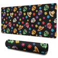 thumbnail image 1 of Long Mouse Pads for Desk,Black Colorful Skull Flower Hat Pattern Desk Mats on Top Of Desks, Desk Mouse Pad Extra Large with 3mm Non-Slip Base and Stitched Edge for Gaming,Office,Work,Home 35.4"x15.7", 1 of 6