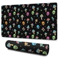 thumbnail image 1 of Long Mouse Pads for Desk,Black Colorful Skull Mushroom Pattern Desk Mats on Top Of Desks, Desk Mouse Pad Extra Large with 3mm Non-Slip Base and Stitched Edge for Gaming,Office,Work,Home 47.3"x23.6", 1 of 6