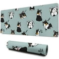 thumbnail image 1 of Long Mouse Pads for Desk,Black Corgi Desk Mats on Top Of Desks, Desk Mouse Pad Extra Large with 3mm Non-Slip Base and Stitched Edge for Gaming,Office,Work,Home 31.5"x11.8", 1 of 6