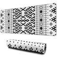 thumbnail image 1 of Long Mouse Pads for Desk,Black Geometric Striped Pattern Desk Mats on Top Of Desks, Desk Mouse Pad Extra Large with 3mm Non-Slip Base and Stitched Edge for Gaming,Office,Work,Home 31.5"x11.8", 1 of 6