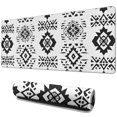 thumbnail image 1 of Long Mouse Pads for Desk,Black Geometric Triangle Diamond Pattern Desk Mats on Top Of Desks, Desk Mouse Pad Extra Large with 3mm Non-Slip Base and Stitched Edge for Gaming,Office,Work,Home 31.5"x11.8", 1 of 6