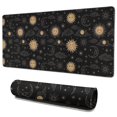 thumbnail image 1 of Long Mouse Pads for Desk,Black Gold Sun Moon Cloud Pattern Desk Mats on Top Of Desks, Desk Mouse Pad Extra Large with 3mm Non-Slip Base and Stitched Edge for Gaming,Office,Work,Home 35.4"x15.7", 1 of 6