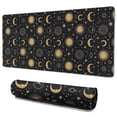 thumbnail image 1 of Long Mouse Pads for Desk,Black Gold Sun Moon Star Pattern Desk Mats on Top Of Desks, Desk Mouse Pad Extra Large with 3mm Non-Slip Base and Stitched Edge for Gaming,Office,Work,Home 35.4"x15.7", 1 of 6