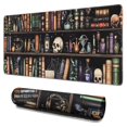 thumbnail image 1 of Long Mouse Pads for Desk,Black Halloween Skull Book Pattern Desk Mats on Top Of Desks, Desk Mouse Pad Extra Large with 3mm Non-Slip Base and Stitched Edge for Gaming,Office,Work,Home 31.5"x15.7", 1 of 6