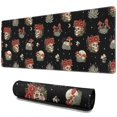 thumbnail image 1 of Long Mouse Pads for Desk,Black Skull Flower Mushroom Pattern Desk Mats on Top Of Desks, Desk Mouse Pad Extra Large with 3mm Non-Slip Base and Stitched Edge for Gaming,Office,Work,Home 31.5"x11.8", 1 of 6