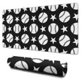 thumbnail image 1 of Long Mouse Pads for Desk,Black White Baseball Stars Pattern Desk Mats on Top Of Desks, Desk Mouse Pad Extra Large with 3mm Non-Slip Base and Stitched Edge for Gaming,Office,Work,Home 31.5"x15.7", 1 of 6